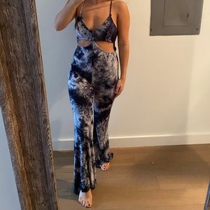 Navy blue tie dye Jumpsuit